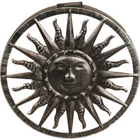 Luxform Solar Led Light Sun Wall Ornament Old Silver