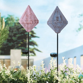 Luxform Solar LED Moroccan Stake Light Pink