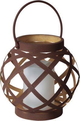 Luxform Solar Mtl Rattan Effect Table Lantern 2Pk