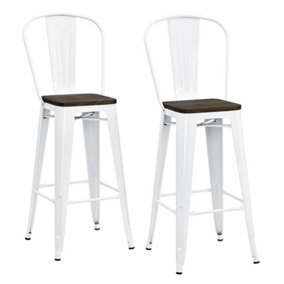 Luxor bar stool in metal white, 2 pieces