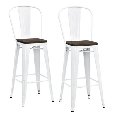Luxor Barstool in Metal White, 2 pieces