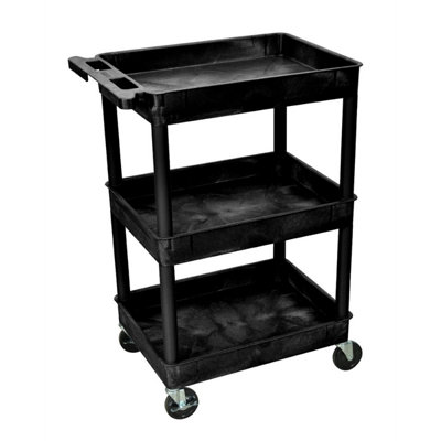 Luxor Cart 18X24 3 Tier Black Tool Trolley