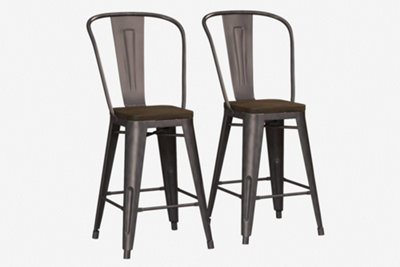 Luxor Counter Stool in Metal Bronze, 2 pieces