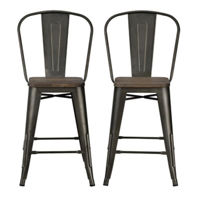 Luxor Counter Stool in Metal Copper, 2 pieces
