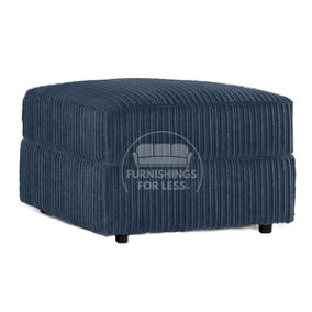 Luxor  Delta  Ferguson Blue Fabric Soft Jumbo Cord Footstool