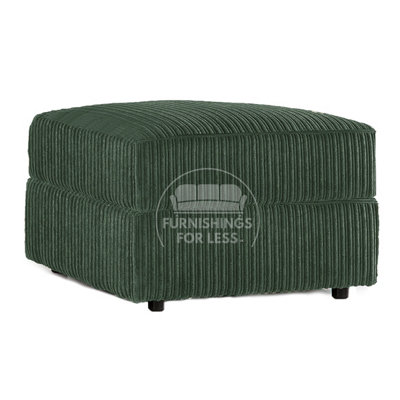 Luxor  Delta  Ferguson Green Fabric Soft Jumbo Cord Footstool