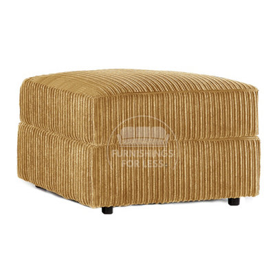 Luxor  Delta  Ferguson Mustard Fabric Soft Jumbo Cord Footstool
