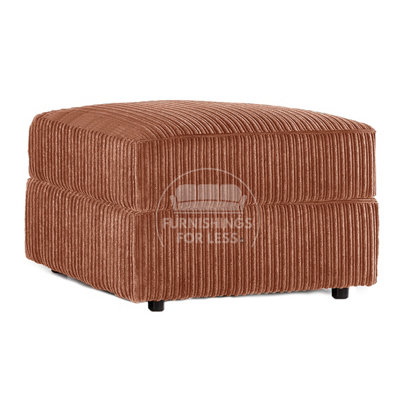 Luxor Delta Ferguson Orange Fabric Soft Jumbo Cord Footstool