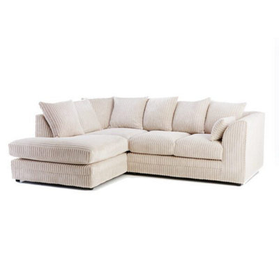 Cream jumbo cord corner sofa sale