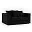 Luxor Jumbo Cord Black 3 + 2 Fabric Sofa Suite