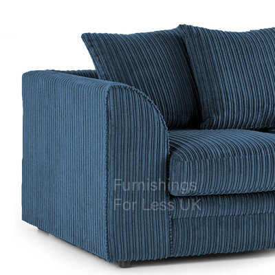 Luxor Jumbo Cord Blue Fabric 2 Seater Sofa