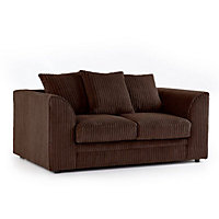 Luxor Jumbo Cord Chocolate Fabric 2 Seater Sofa