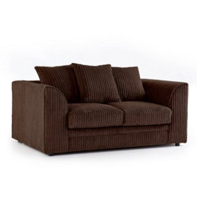 Luxor Jumbo Cord Chocolate Fabric 2 Seater Sofa