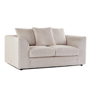 Luxor Jumbo Cord Cream Fabric 2 Seater Sofa