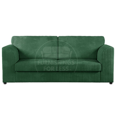 Luxor Jumbo Cord Fabric 3 Seater Sofa - Fullback Green