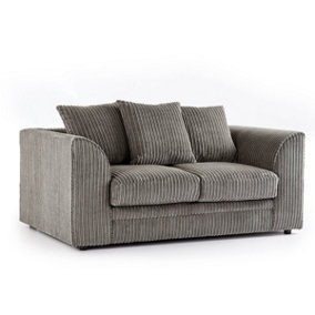 Luxor Jumbo Cord Grey Fabric 2 Seater Sofa
