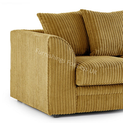 Luxor Jumbo Cord Mustard Fabric 2 Seater Sofa