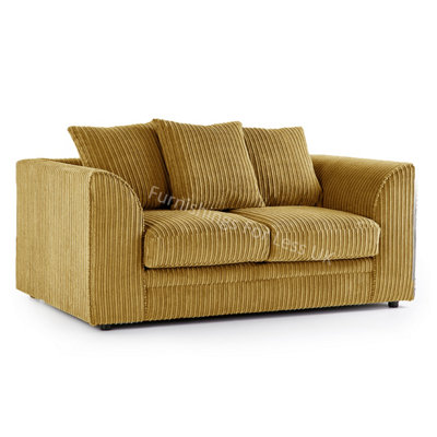 Luxor Jumbo Cord Mustard Fabric 3 Seater Sofa