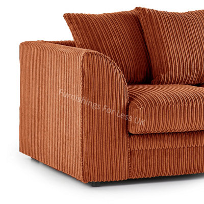 Luxor Jumbo Cord Orange Fabric 2 Seater Sofa