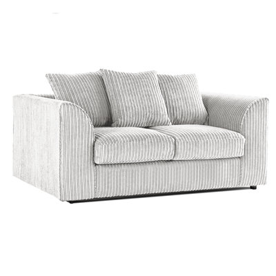 Luxor Jumbo Cord Silver Fabric 2 Seater Sofa