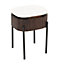 Luxor Mango Wood Bedside Table With Marble Top & Metal Legs