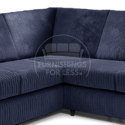 Luxor Navy Blue Jumbo Cord 4 Seater Corner sofa Right Hand Facing ...