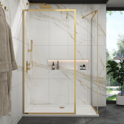 Luxor Walk in Wet Room Shower Enclosure with 1700 x 700mm Stone Tray ...