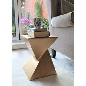 Luxore Pyramid Aluminum Side Table/Accent Table,Gold