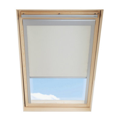 LuXtra (DHR) Beige Blackout Roller Blind for VELUX Roof Window M06 with ...