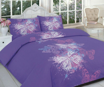 Luxuries Design Butterfly Printed Duvet Cover + Pillow Case Bed Set All Sizes