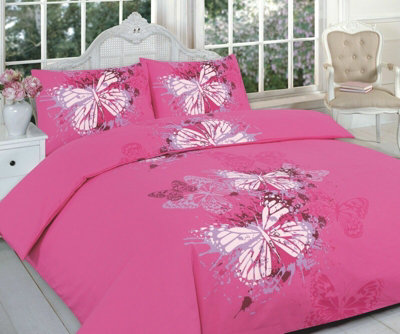 Luxuries Design Butterfly Printed Duvet Cover + Pillow Case Bed Set All Sizes