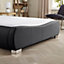 Luxurious 5FT Kingsize Dorado Black Faux Leather Bed