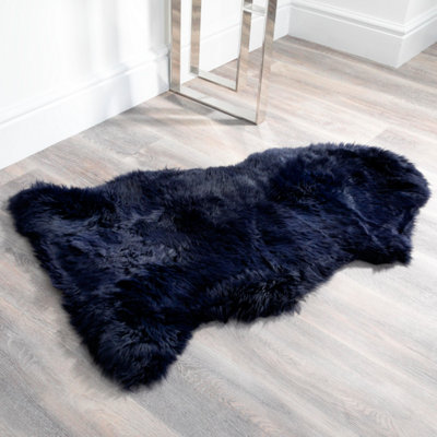 Luxurious Blue Sheepskin Rug XXL