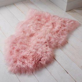 Luxurious Blush Blush Pink Sheepskin Rug XXL