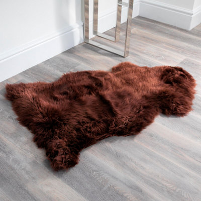 Luxurious Brown Sheepskin Rug XXL