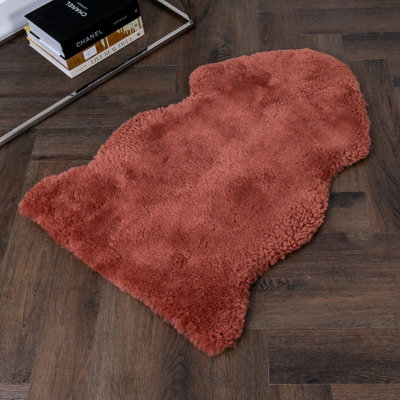 Luxurious Coral Short Pile Sheepskin Rug