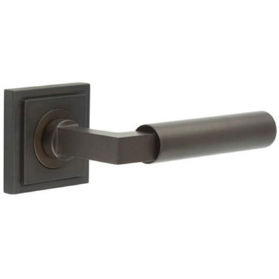 Luxurious Dark Bronze Square Door Handle for Elegant Interiors - Solid Brass Interior Handle