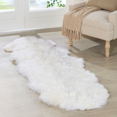 Luxurious Double Natural White Sheepskin Rug