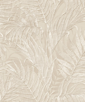 Luxurious Grace Palm Cream/Beige Wallpaper