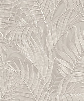 Luxurious Grace Palm Grey/Silver Wallpaper
