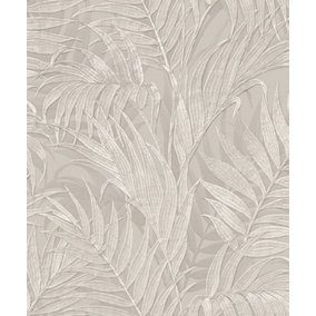 Luxurious Grace Palm Grey/Silver Wallpaper