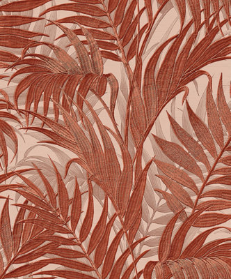 Luxurious Grace Palm Orange Wallpaper | DIY at B&Q