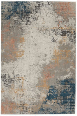 Luxurious Grey Blue Modern Abstract Rug For Living Room Bedroom ...