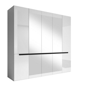 Luxurious Hektor 21 Hinged Wardrobe in White Gloss - Ample Storage, H2130mm W2250mm D600mm