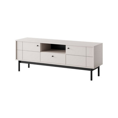 Luxurious Japandi TV Cabinet H570mm W1530mm D390mm in Cashmere - Refined Media Sanctuary