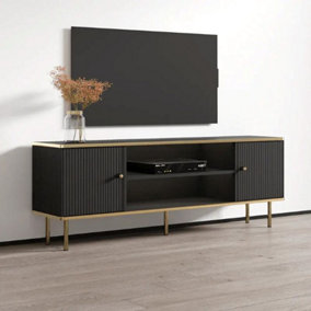 Luxurious Maison Black And Gold TV Unit