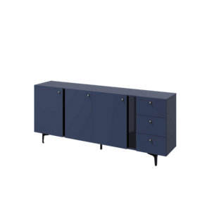Luxurious Navy Milano Sideboard with Shelves and Drawers - Spacious & Sleek (H)840mm (W)2000mm (D)410mm, Modern Elegance