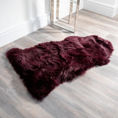Luxurious Purple Sheepskin Rug XXL
