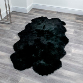 Luxurious Quad Black Sheepskin Rug