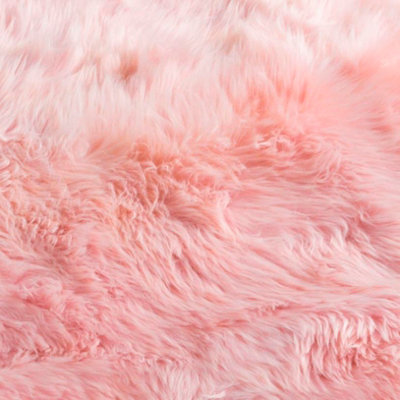 Luxurious Sextuple Blush Pink Sheepskin Rug